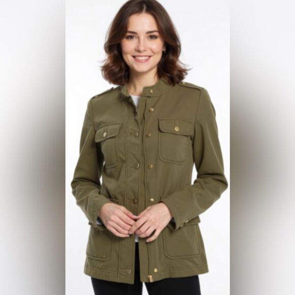 Draper James Green Cotton Utility Jacket Size XS - Picture 1 of 5